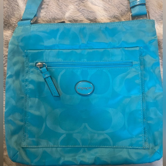 Coach Handbags - Coach Teal Blue Shoulder Crossbody Bag - EUC - no call outs